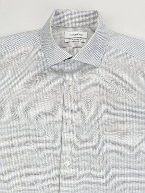 Calvin Klein Infinite Wrinkle Free Slim Stretch Flex Black White Check 15 32-33